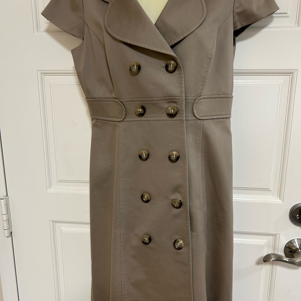 Elegant Double-Breasted Brown Dress
